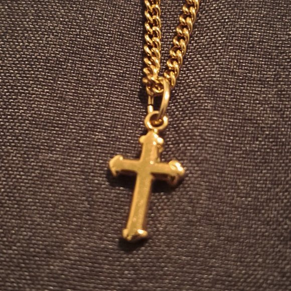 Vintage 80s Child's Cross Necklace - Rare Find - Picture 1 of 6